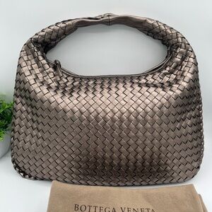 Bottega Veneta Shoulder Bag Leather Hobo Intrecciato Brown Gold Bronze ❤️😍Rare